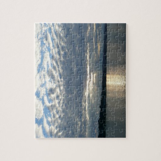 ブリティッシュコロンビアカナディアンシースケープの夕日 ジグソーパズル (縦)