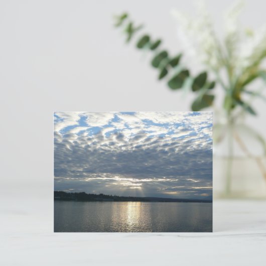 ブリティッシュコロンビアカナディアンシースケープの夕日 ポストカード (スタンド正面)