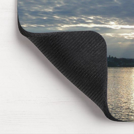 ブリティッシュコロンビアカナディアンシースケープの夕日 マウスパッド (コーナー)