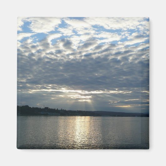 ブリティッシュコロンビアカナディアンシースケープの夕日 マグネット (正面)