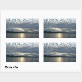 ブリティッシュコロンビアカナディアンシースケープの夕日 長方形シール (シート)