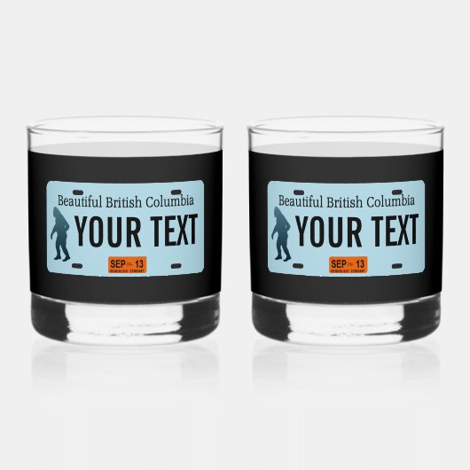 ブリティッシュコロンビアサスカッチライセンスプレート ウイスキーグラス (正面)