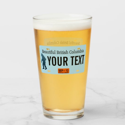 ブリティッシュコロンビアサスカッチライセンスプレート タンブラーグラス (ドリンク正面)