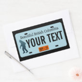 ブリティッシュコロンビアサスカッチライセンスプレート 長方形シール (封筒)