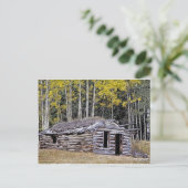 ブリティッシュコロンビア州の放棄されたハンターズキャビン ポストカード (スタンド正面)