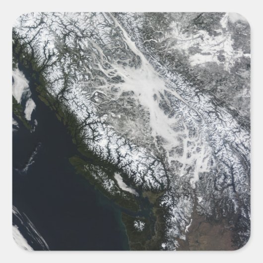 ブリティッシュコロンビア州の霧と雪 スクエアシール (正面)
