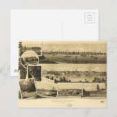 ブリティッシュコロンビア州ビクトリアの空中表示(1884) ポストカード (正面/裏面)