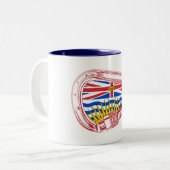 ブリティッシュコロンビア州旗登山カラビナー ツートーンマグカップ (正面左)