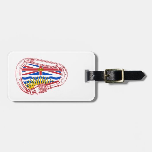 ブリティッシュコロンビア州旗登山カラビナー ラゲッジタグ (正面横)