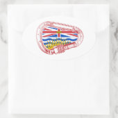 ブリティッシュコロンビア州旗登山カラビナー 楕円形シール (バッグ)