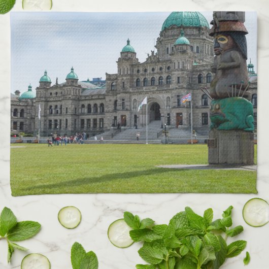 ブリティッシュコロンビア州議会 - カナダ、ビクトリア キッチンタオル (折り畳み)