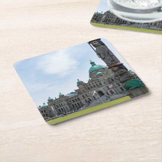 ブリティッシュコロンビア州議会 - カナダ、ビクトリア スクエアペーパーコースター (アングル)
