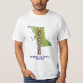 ブリティッシュコロンビア州 カナダ 地図 ポスター Tシャツ (正面)