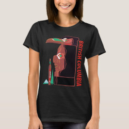 ブリティッシュコロンビア トーテムポール レッド トラベル Tシャツ