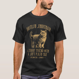 ブリティッシュショートヘアの丈夫な友達、ヴィンテージクラシックC Tシャツ