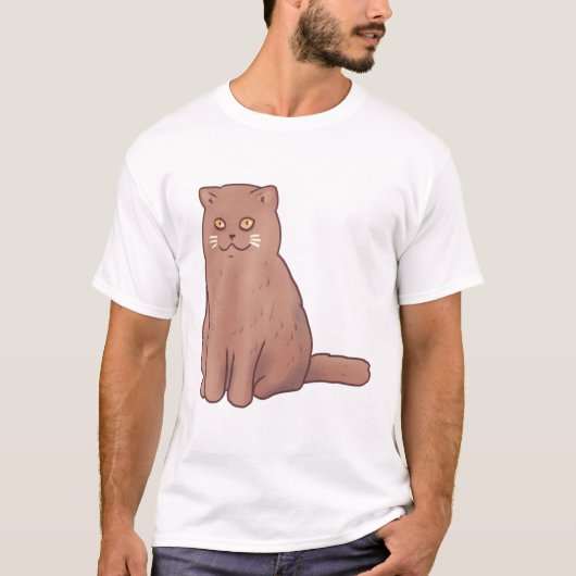 ブリティッシュショートヘアの猫の魔法 Tシャツ (正面)