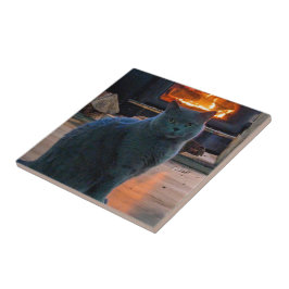 ブリティッシュショートヘア子猫暖炉 タイル