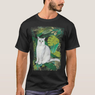 ブリティッシュショートヘア 猫 トロピカル ハワイ V Tシャツ