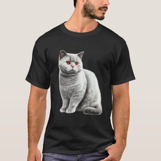 ブリティッシュショートヘア 猫 ネコ Tシャツ (正面)