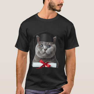 ブリティッシュショートヘア 猫 卒業式 帽子 Tシャツ