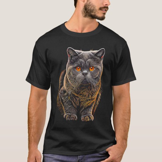 ブリティッシュショートヘア 猫 13 Tシャツ (正面)