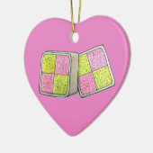 ブリティッシュバットンベルグマルジパンスポンジケーキベーカリー セラミックオーナメント (左)