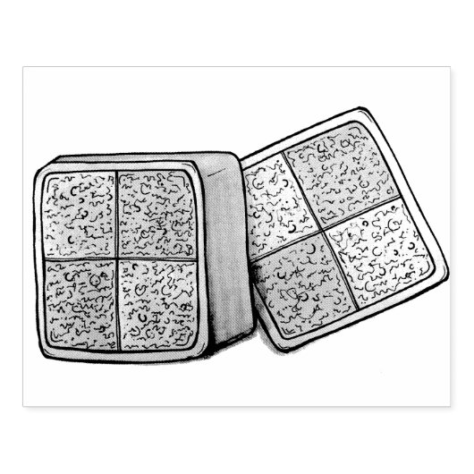 ブリティッシュバットンベルグマルジパンスポンジケーキベーカリー ラバースタンプ (インプリント)