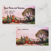 ブリティッシュビレッジアートスケッチ – 水彩画 名刺 (正面/裏面)