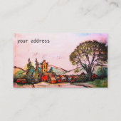 ブリティッシュビレッジアートスケッチ – 水彩画 名刺 (裏面)