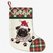 ブリティッシュブルドッグパーソナライズされたクリスマス スモールクリスマスストッキング (正面)
