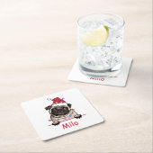 ブリティッシュブルドッグパーソナライズされたハンドスケッチ スクエアペーパーコースター (インサイチュ)