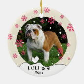 ブリティッシュブルドッグパーソナライズされたハンドスケッチ セラミックオーナメント (裏面)