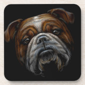 ブリティッシュブルドッグ動物ポートレート | ブルド魅力的ッグ コースター (正面)