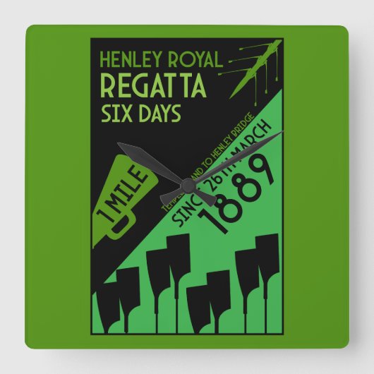 ブリティッシュリバーテムズレガッタ スクエア壁時計 (正面)