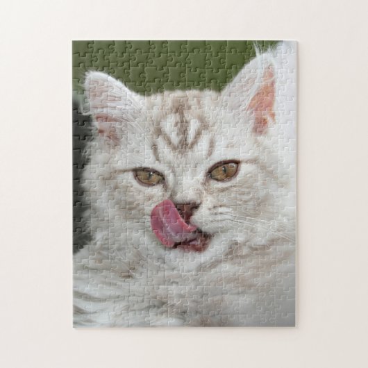 ブリティッシュロングヘアキッテン – チョコレート、シルバー虎猫 ジグソーパズル (縦)