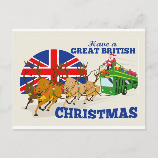 ブリティッシュ素晴らしクリスマスサンタトナディアドゥベデッケ シーズンポストカード (正面)