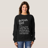 ブリティッシュ統一されたガールおもしろいキングダムカントリールーツD スウェットシャツ (正面フル)