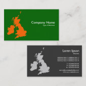 ブリティッシュ諸島 – オレンジ色の緑 名刺 (正面/裏面)