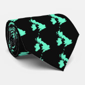 ブリティッシュ諸島 – ターコイズオンブラック ネクタイ (ロール)