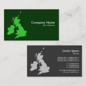 ブリティッシュ諸島 – 緑の色合い 名刺 (正面/裏面)