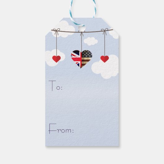 ブリティッシュ・アメリカン・ラブ王室のハート結婚ズ ギフトタグ (裏面)