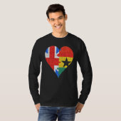 ブリティッシュ・ガーナ国旗のハート Tシャツ (正面フル)