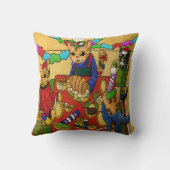 ブリティッシュ・クリスマス・ディナー・キャッツ クッション (裏面)