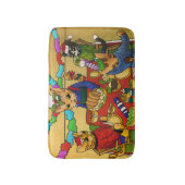 ブリティッシュ・クリスマス・ディナー・キャッツ バスマット (正面縦)