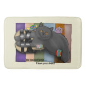 ブリティッシュ・ショートヘアおもしろい・サンダルかわいい バスマット (正面)