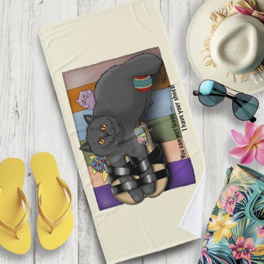 ブリティッシュ・ショートヘアのキャットサンダルおもしろいキュート バスタオル