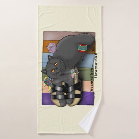 ブリティッシュ・ショートヘアのキャットサンダルおもしろいキュート バスタオル (バスタオル)