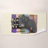 ブリティッシュ・ショートヘアのキャットサンダルおもしろいキュート バスタオル (バスタオル)