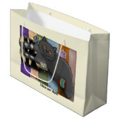 ブリティッシュ・ショートヘアのキャットサンダルおもしろいキュート ラージペーパーバッグ (正面アングル)