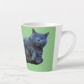 ブリティッシュ・ショートヘアの子猫が横に寝る カフェラテマグ (右)